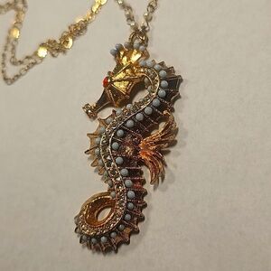 Hattie Carnegie Seahorse Necklace Vintage 1970's